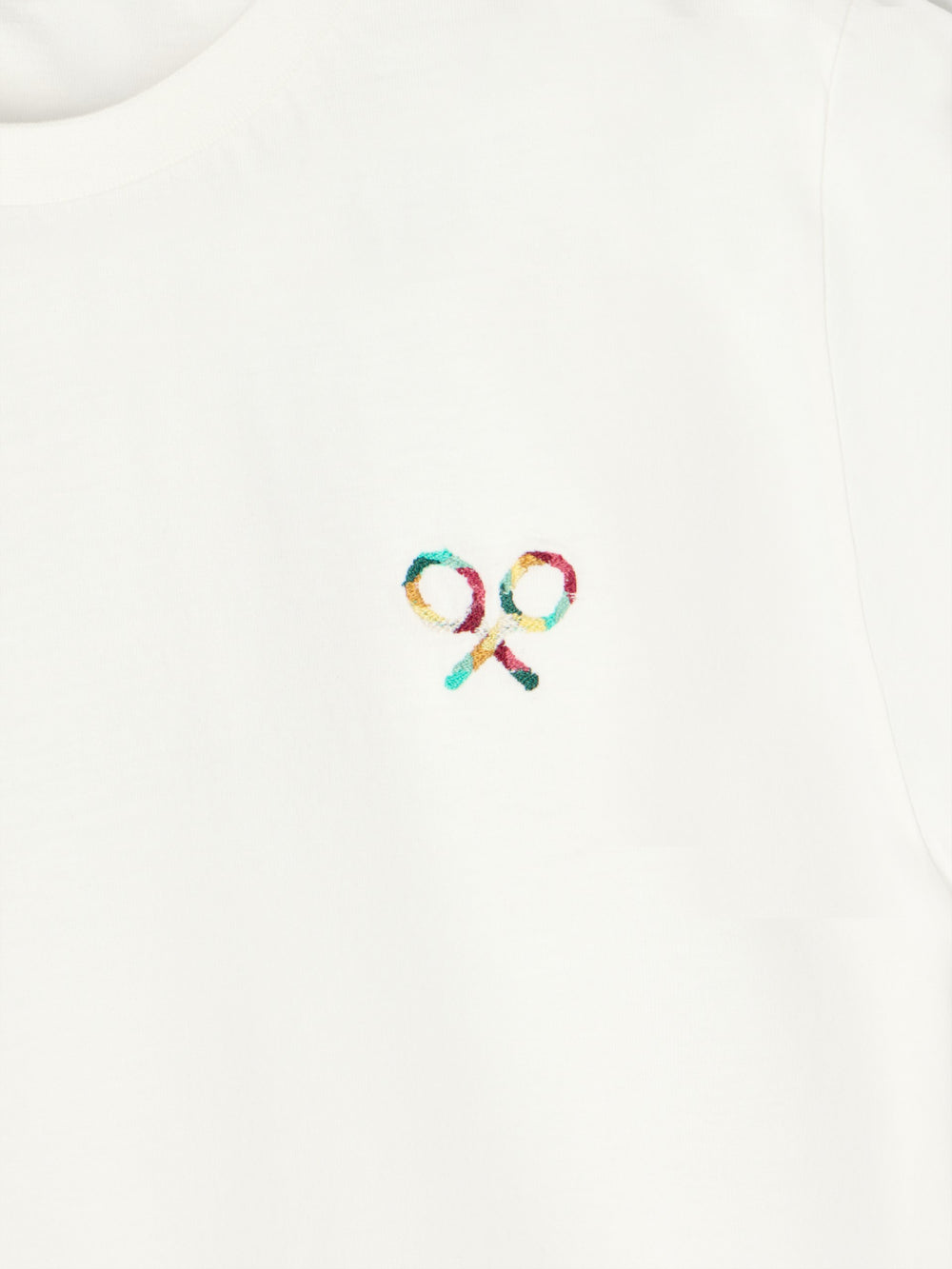 Woman break the routine white t-shirt