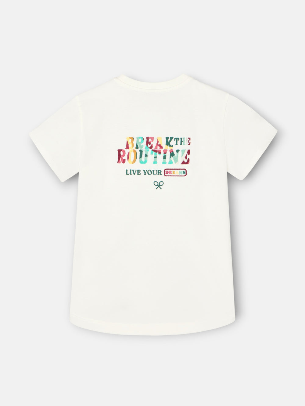 Woman break the routine white t-shirt