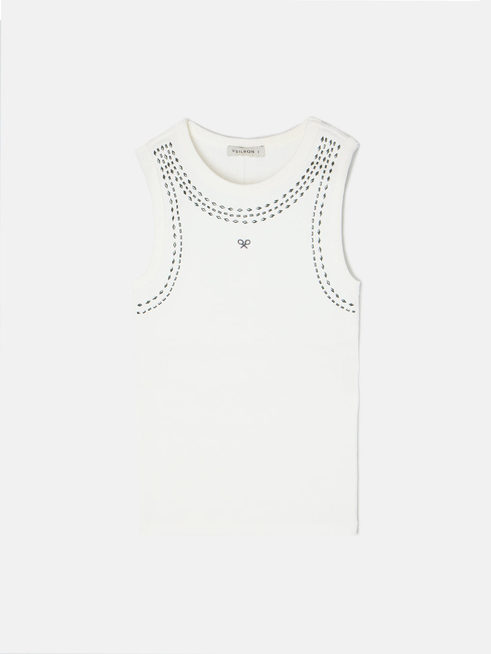 Débardeur femme blanc à clous