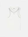 Camiseta woman tank top tachas blanca