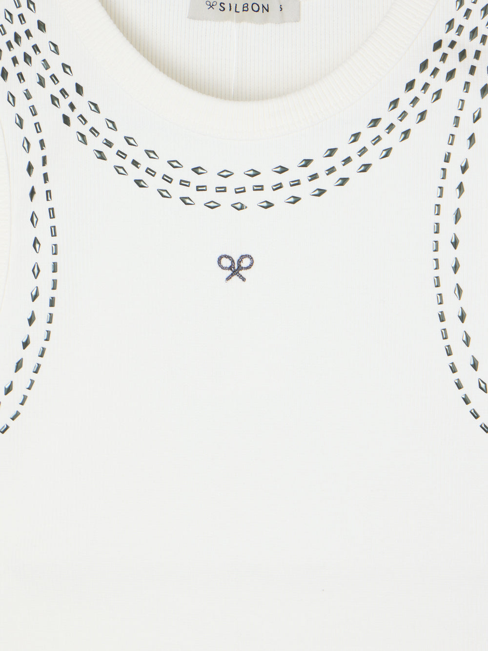 Débardeur femme blanc à clous