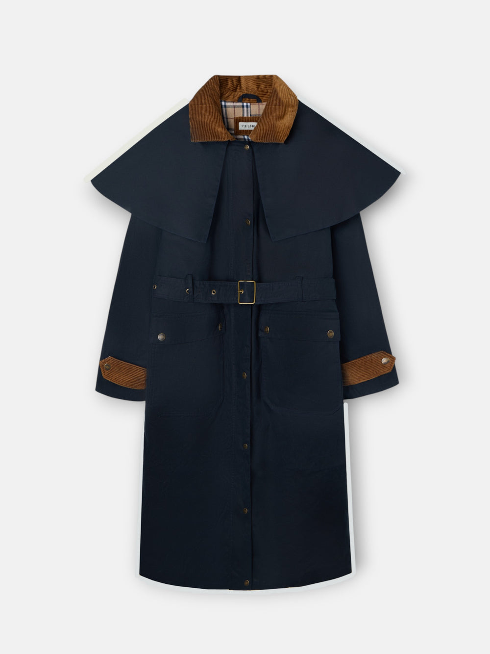 Parka larga encerada azul marino