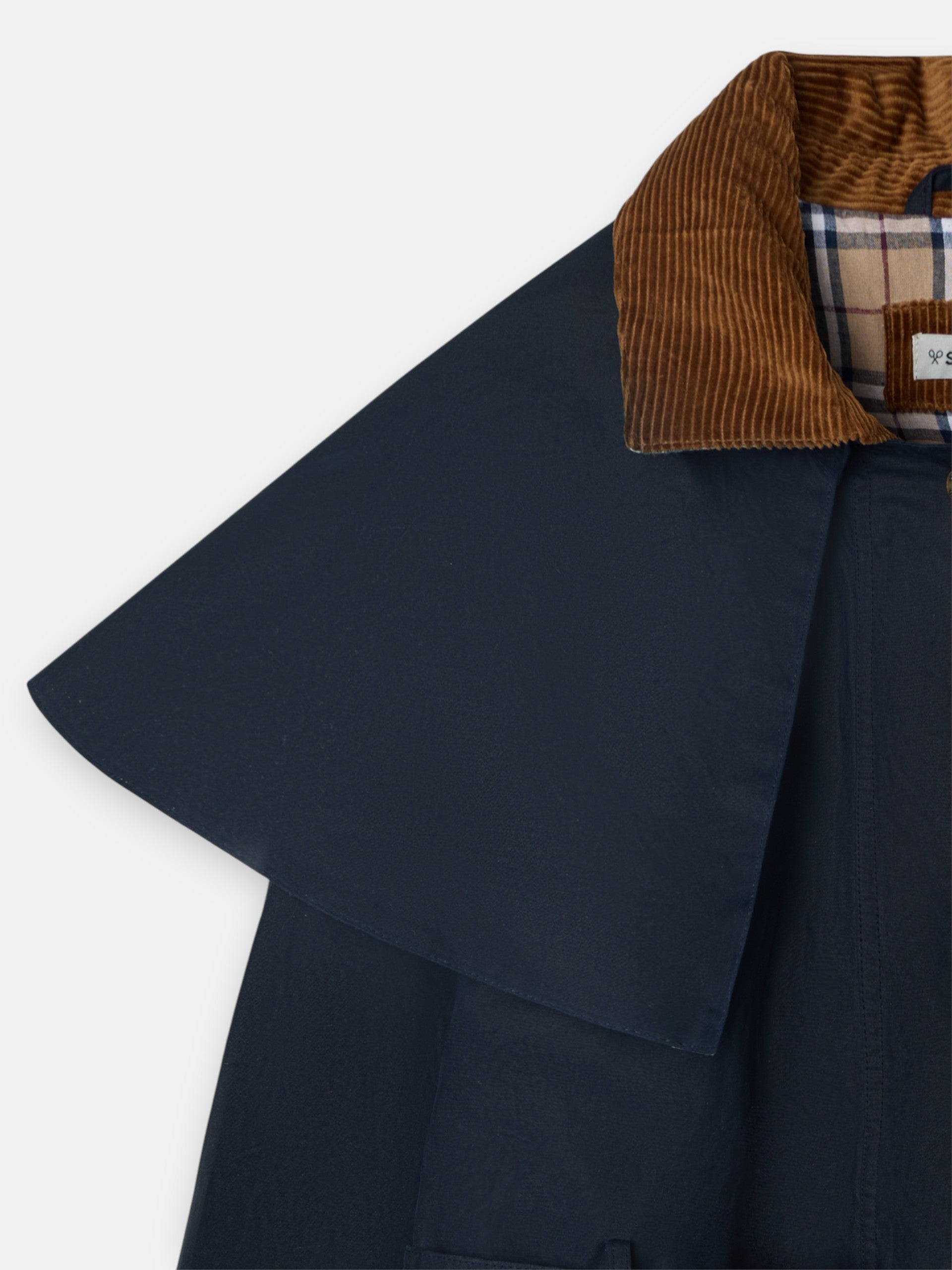 Parka larga encerada azul marino