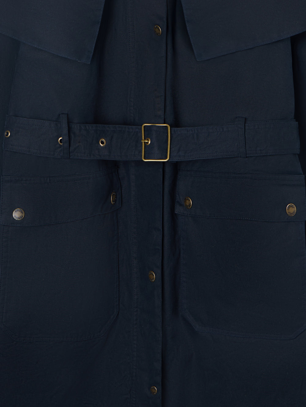 Parka larga encerada azul marino