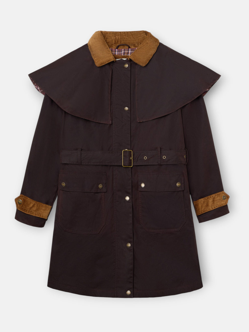 Parka larga encerada marron