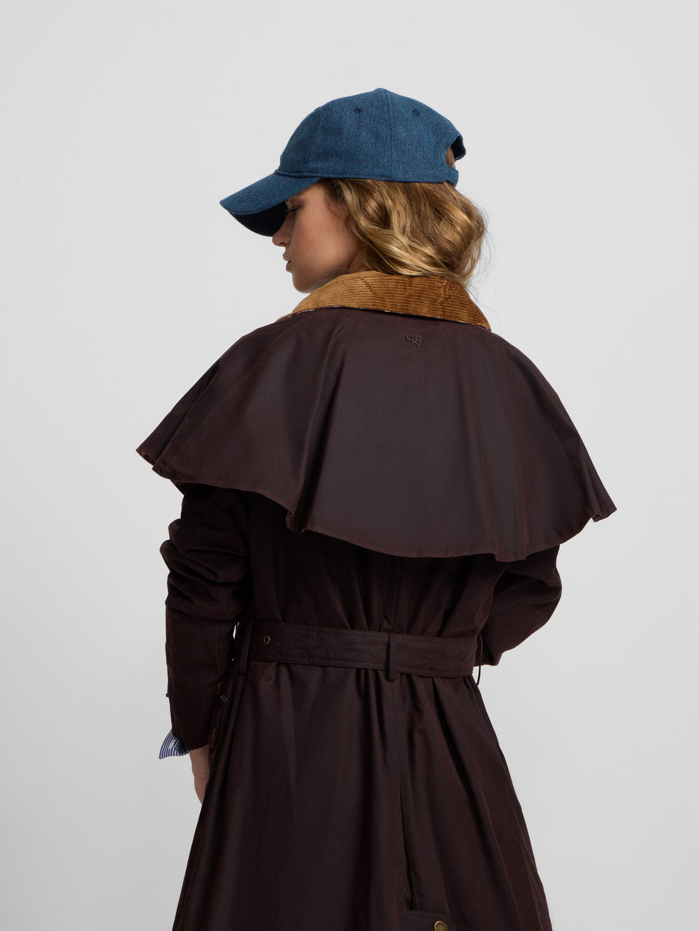 Parka larga encerada marron