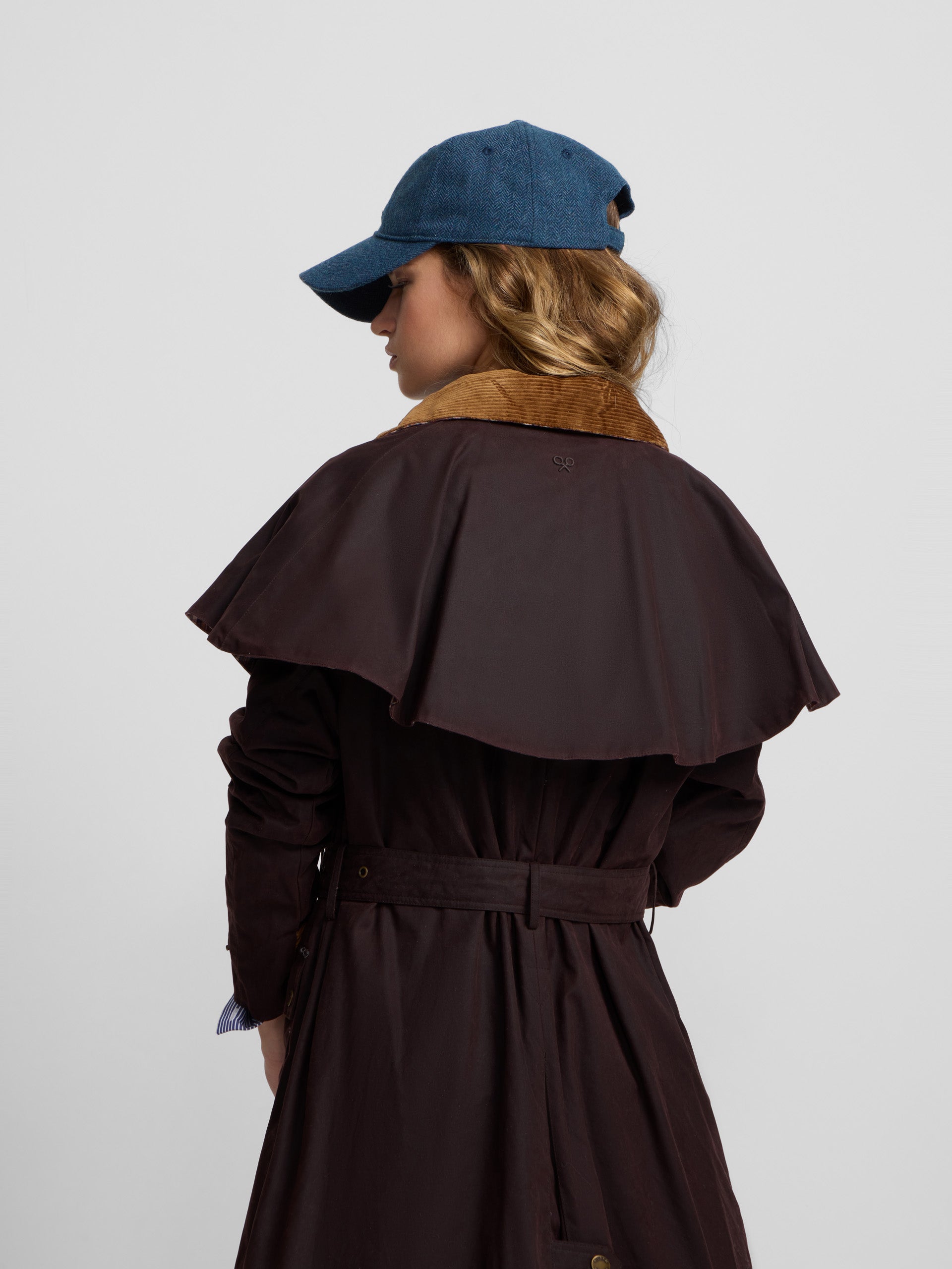 Parka longa encerada castanha