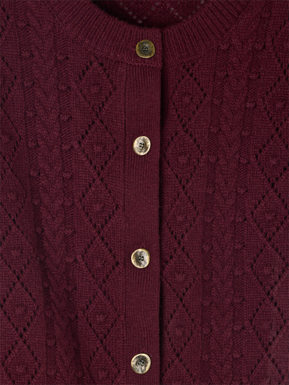 Cardigan punto ochos burdeos