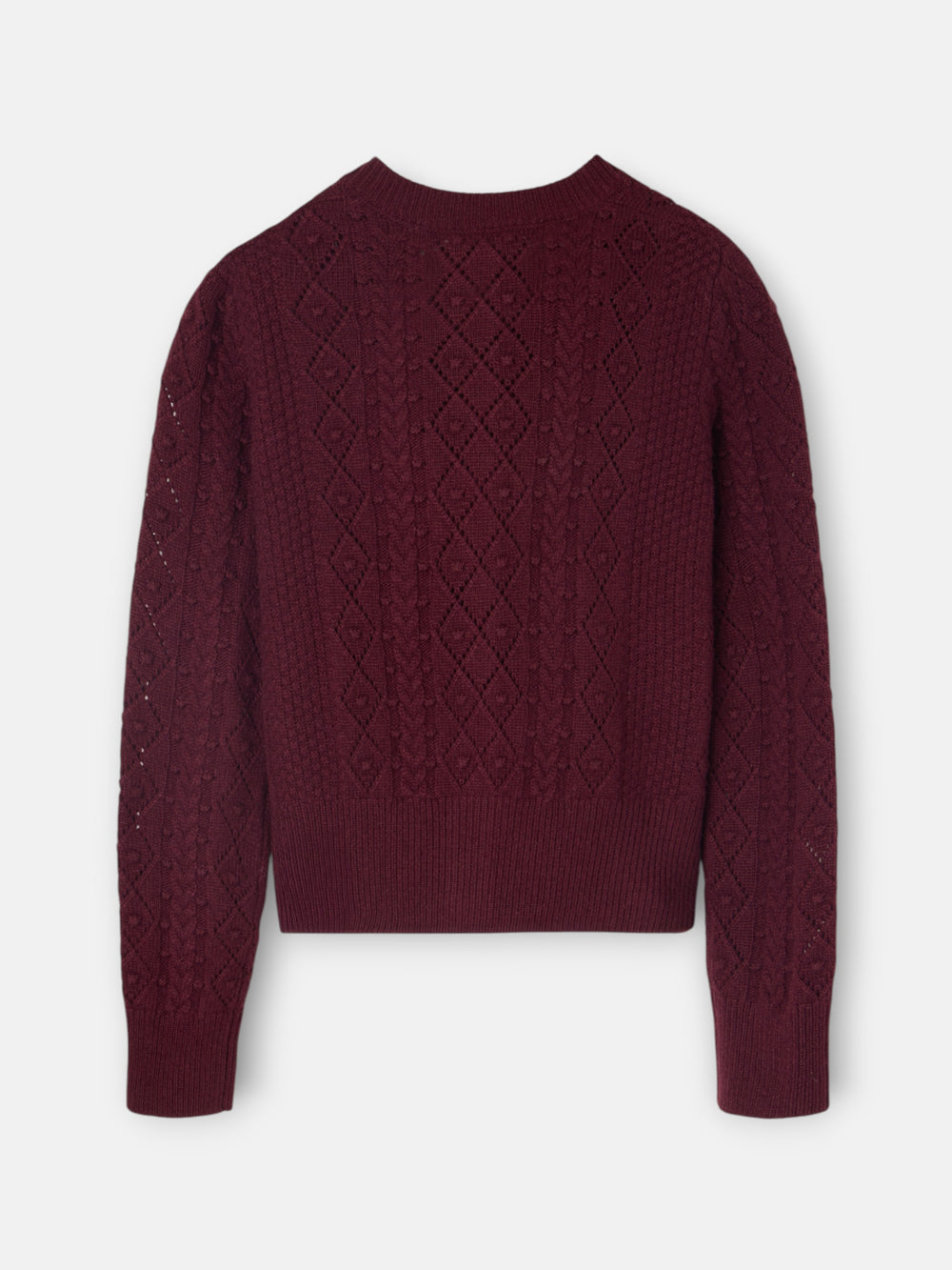 Cardigan punto ochos burdeos