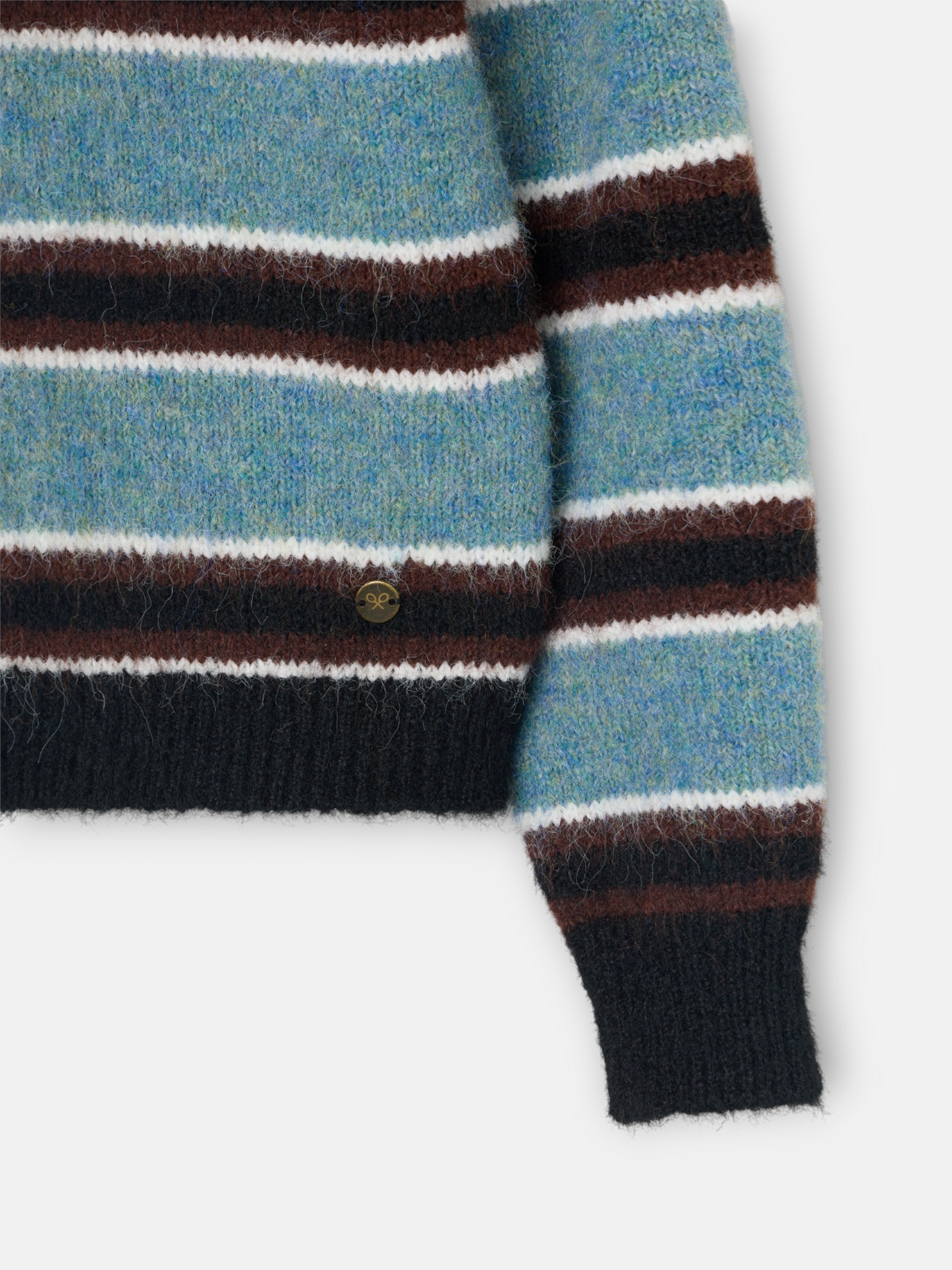 Jersey botones rayas azul y negro