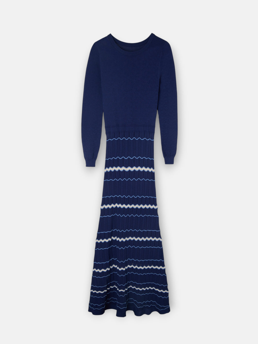 Vestido punto espigas azul