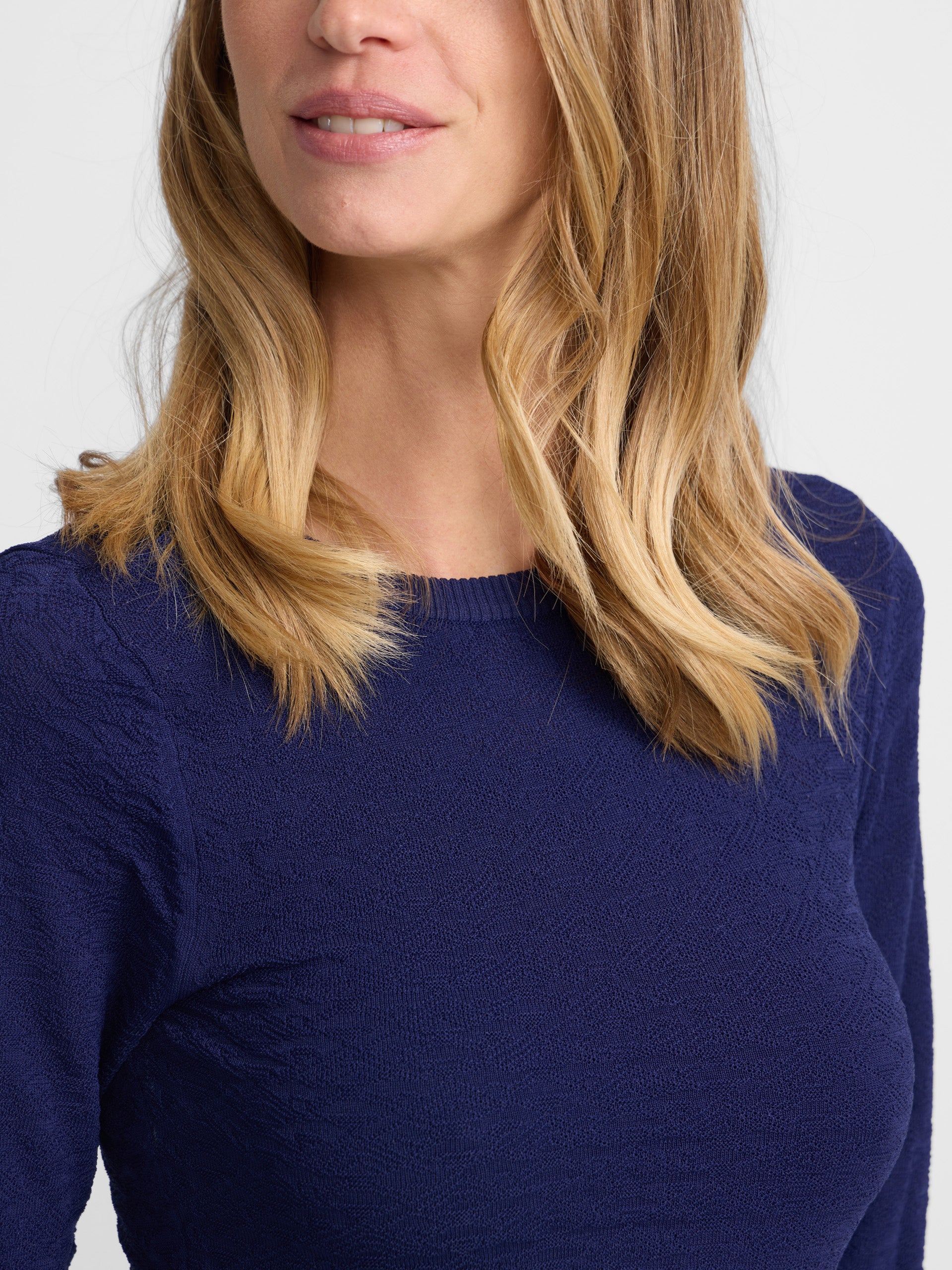 Vestido punto espigas azul