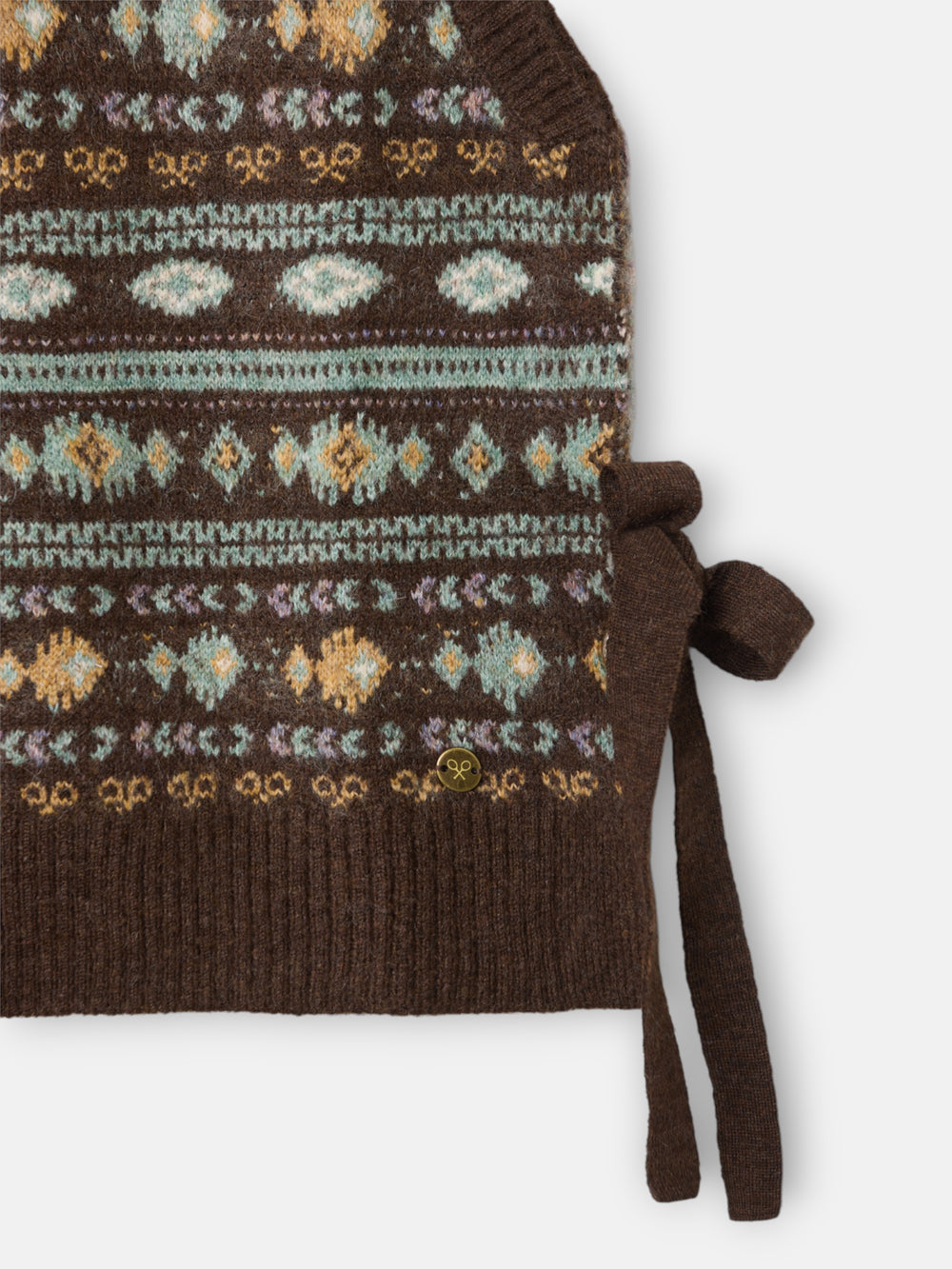 Chaleco punto lazada jacquard marron