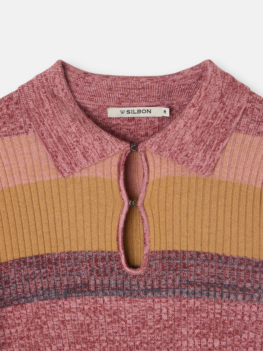 Pull en maille rayé rose