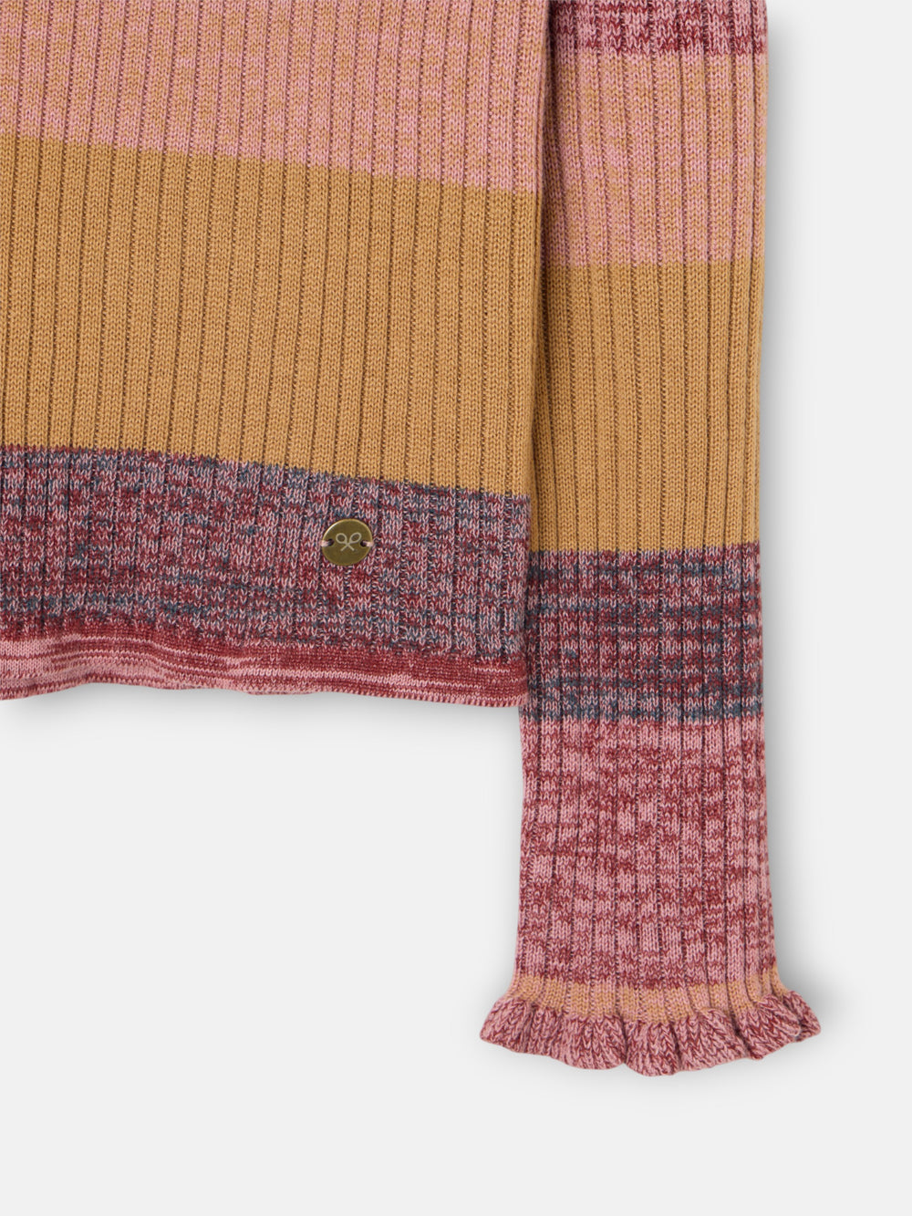 Pull en maille rayé rose