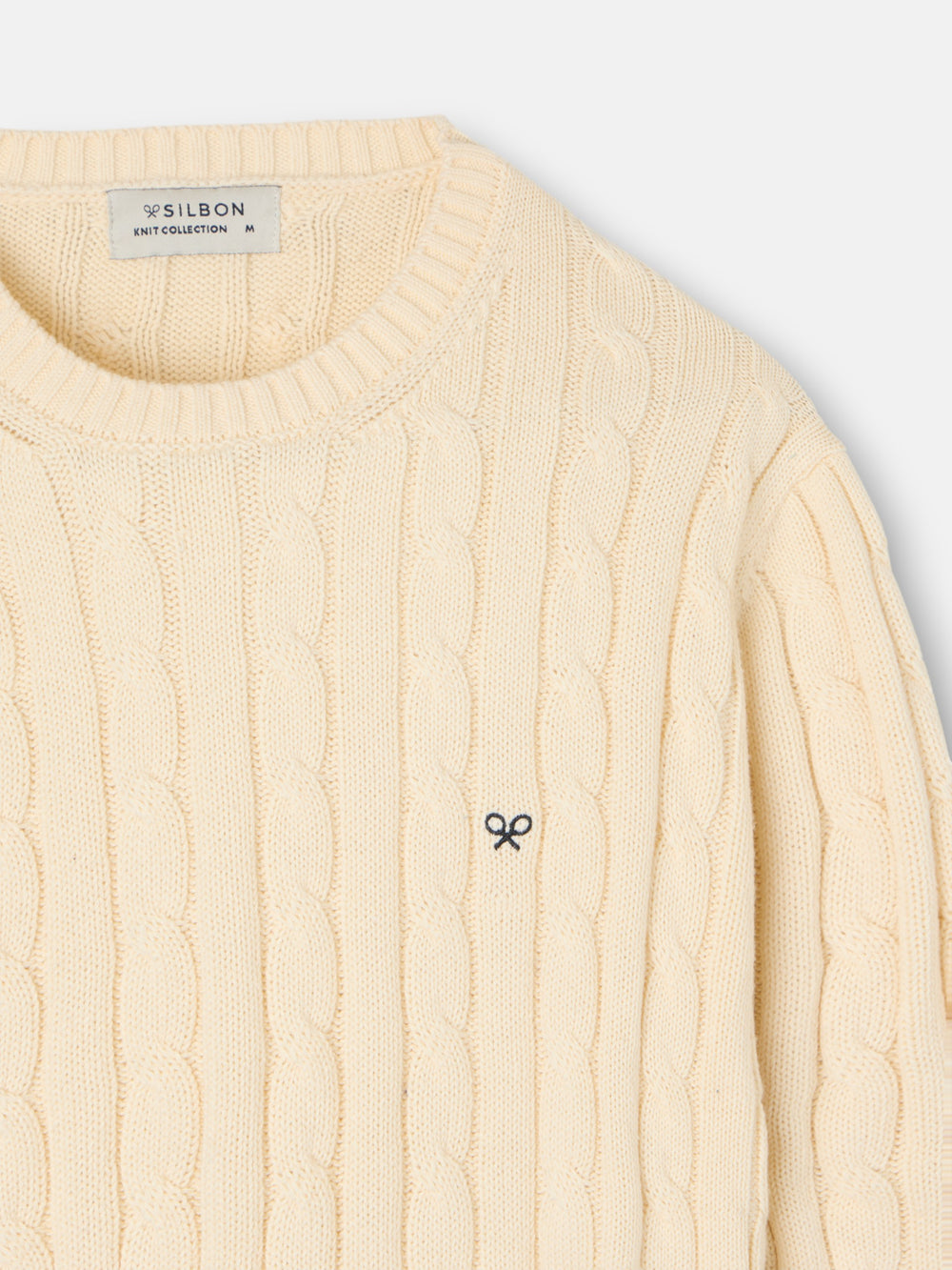 Pull écru en maille huit