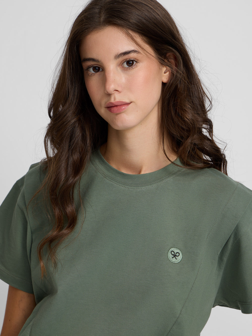 T-shirt mulher ombreiras verde
