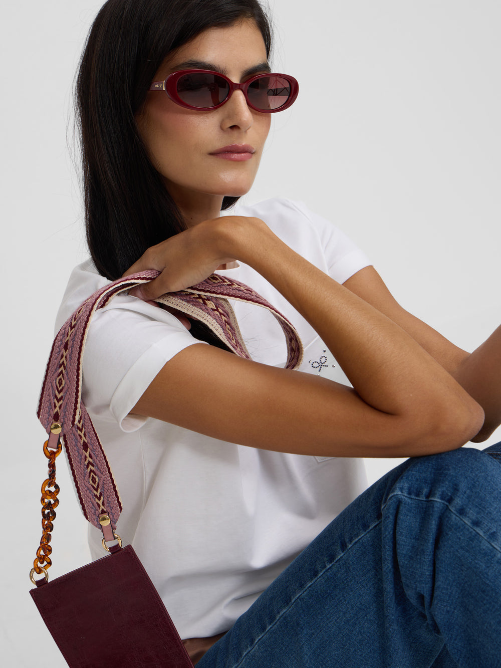 Camiseta woman bolsillo raquetas blanca