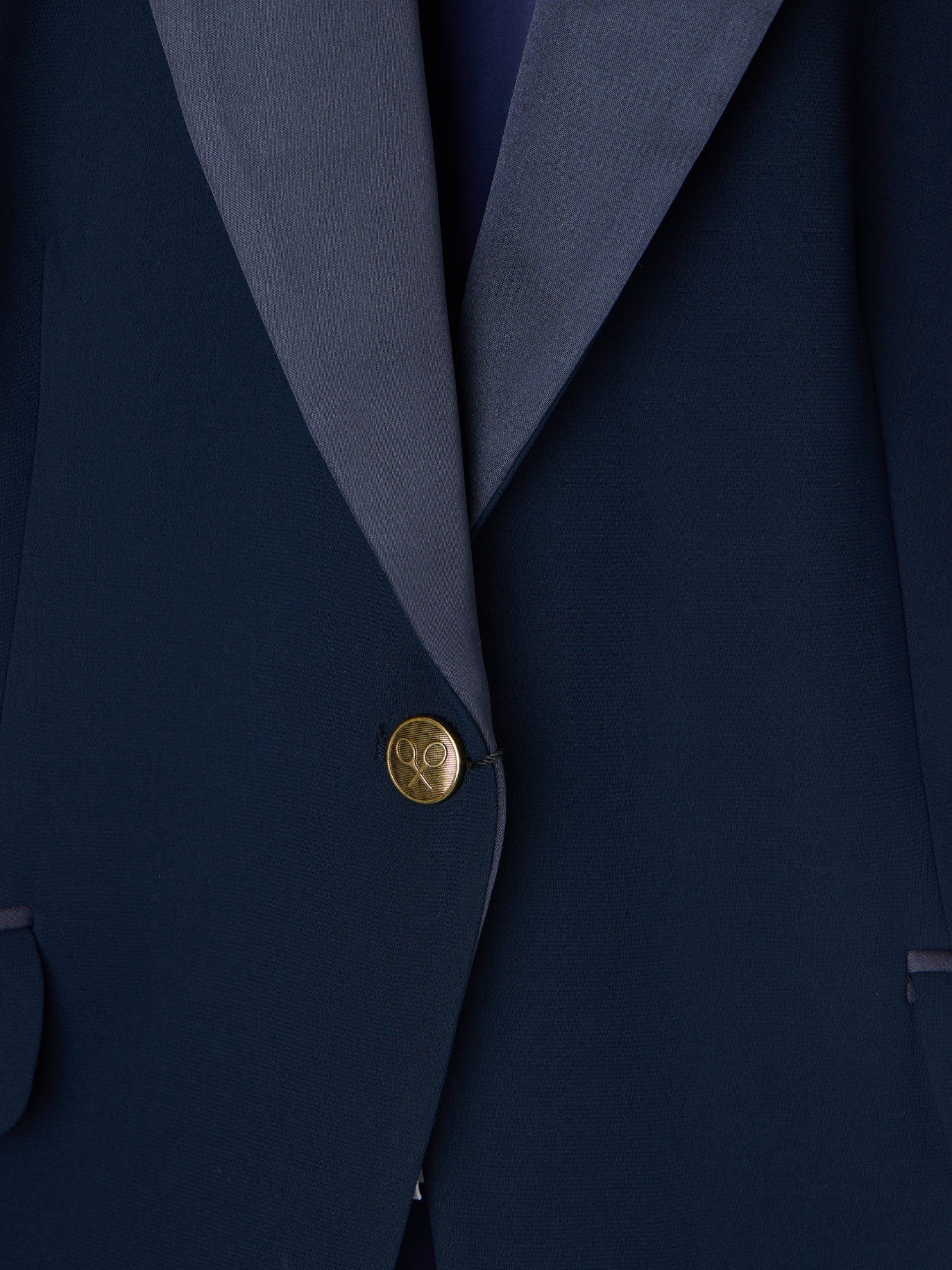 Classic blazer with navy satin details