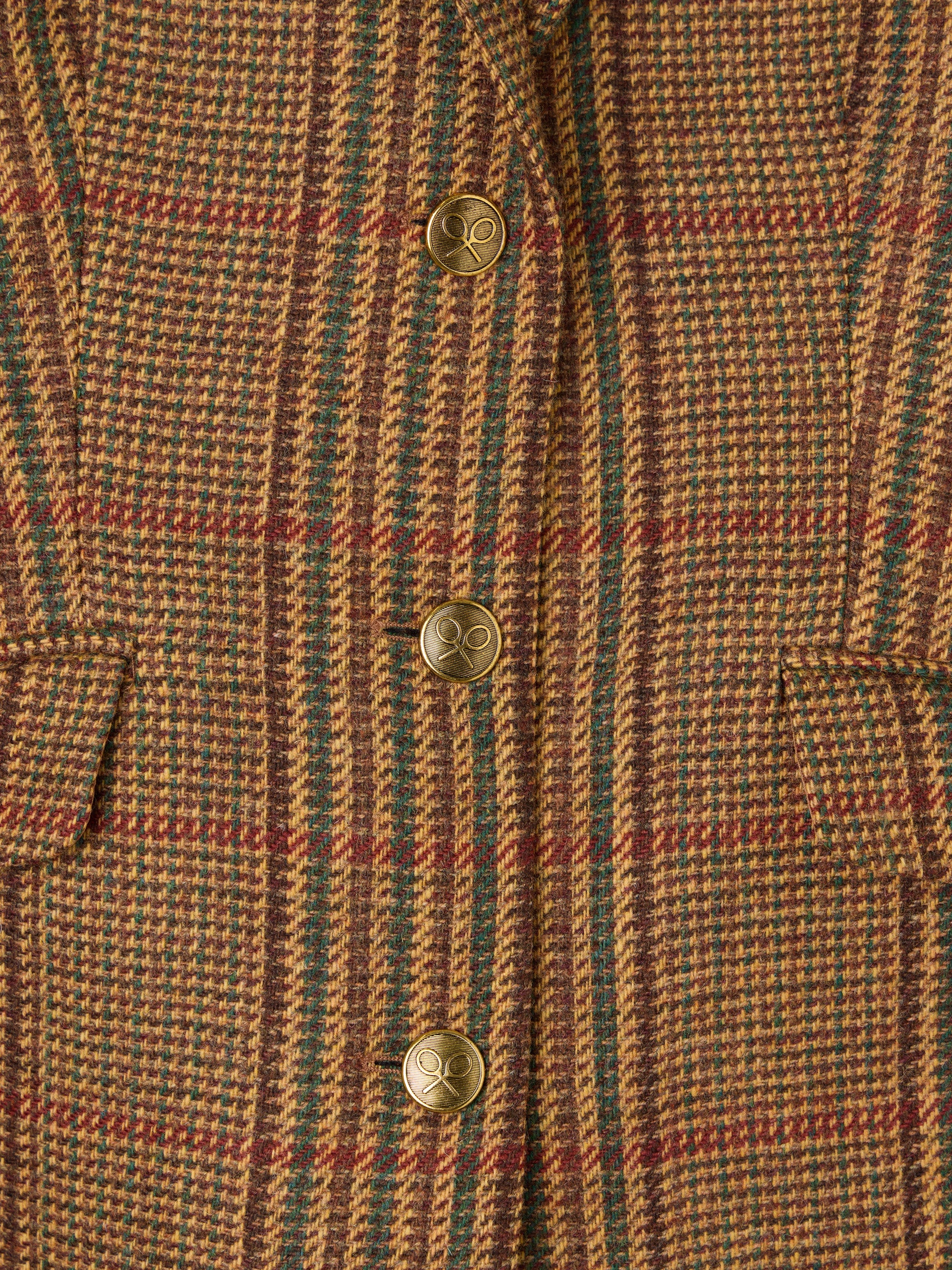 Americana combinada piel cuadros marrones