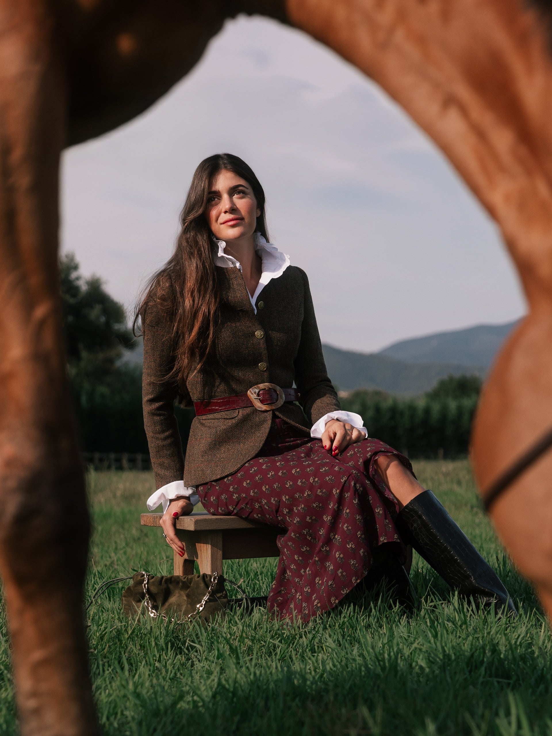 Americana espiga marrones