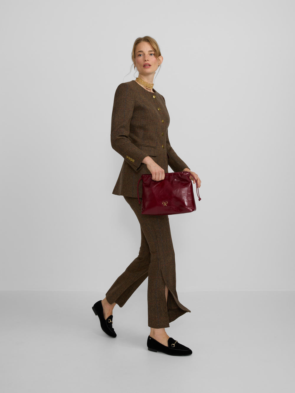 Americana espiga marrones