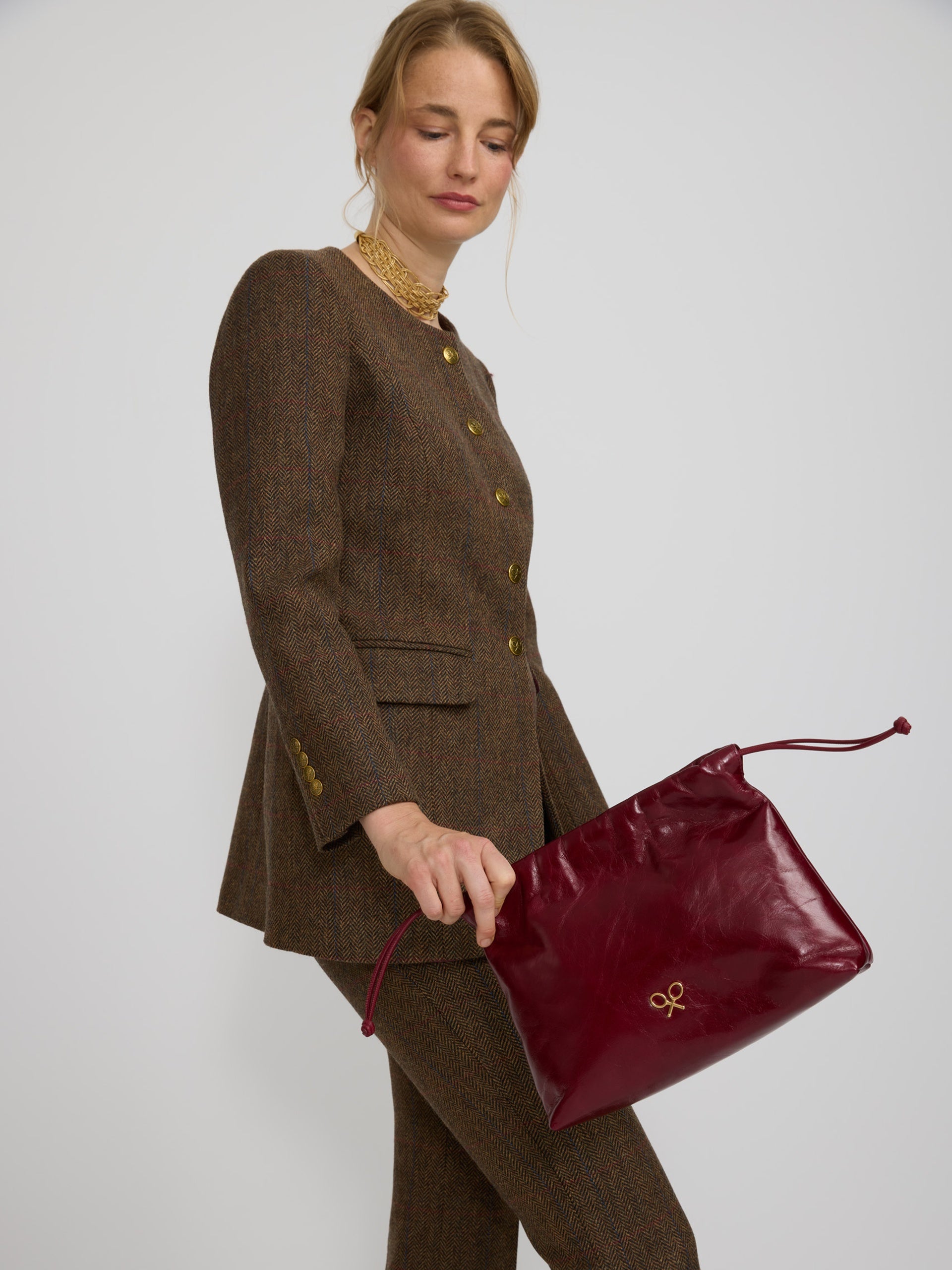 Americana espiga marrones