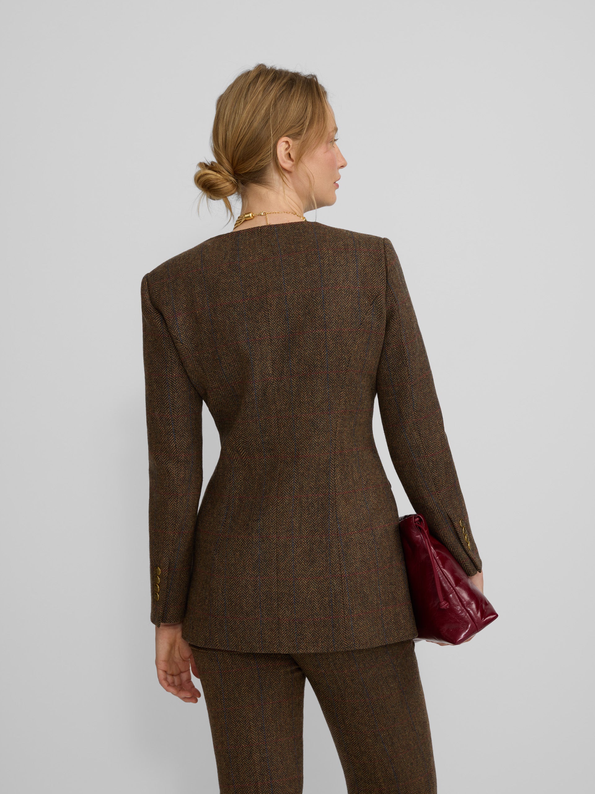 Americana espiga marrones