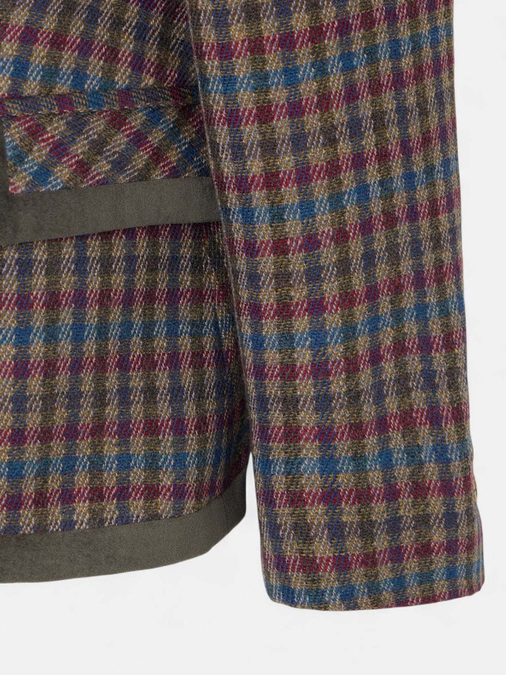 Blazer cruzado clássico com padrão de quadrados verdes