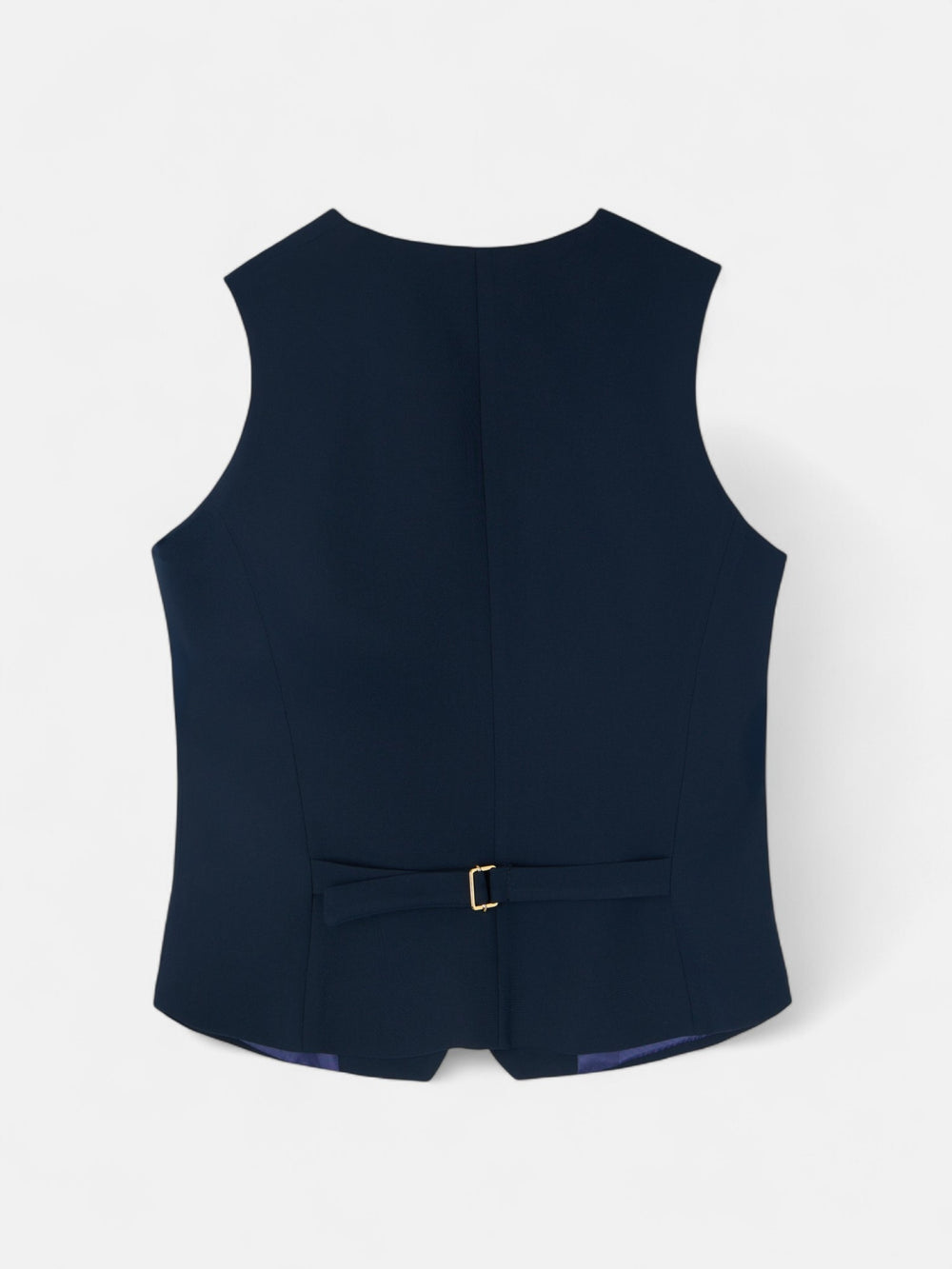 Chaleco clasico detalles saten marino