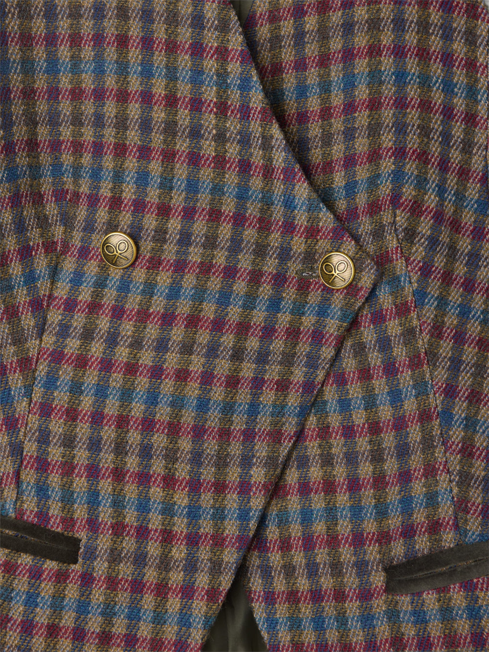 Chaleco cruzado clasico cuadros verdes