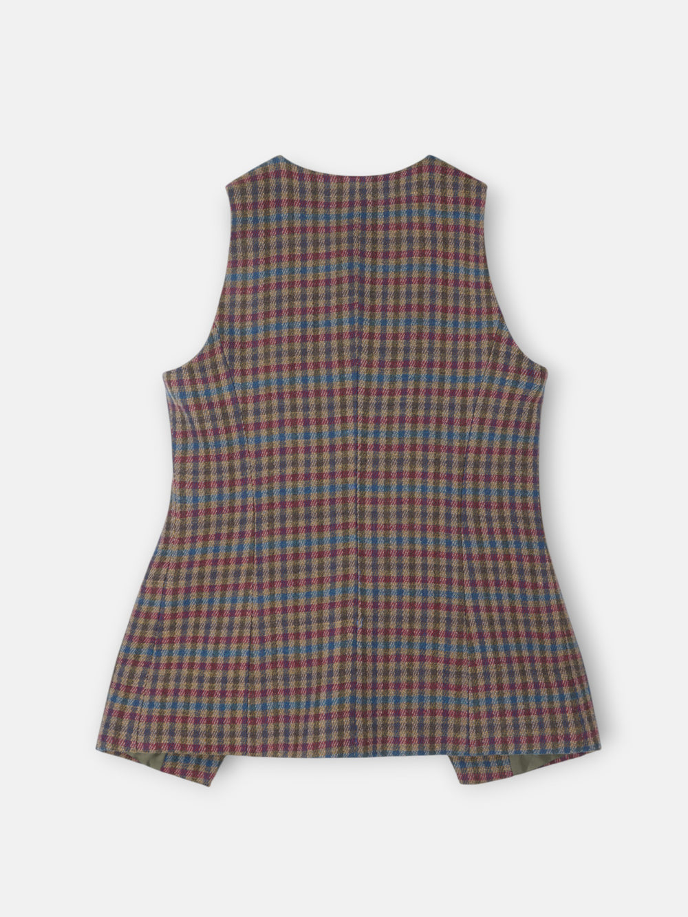 Chaleco cruzado clasico cuadros verdes