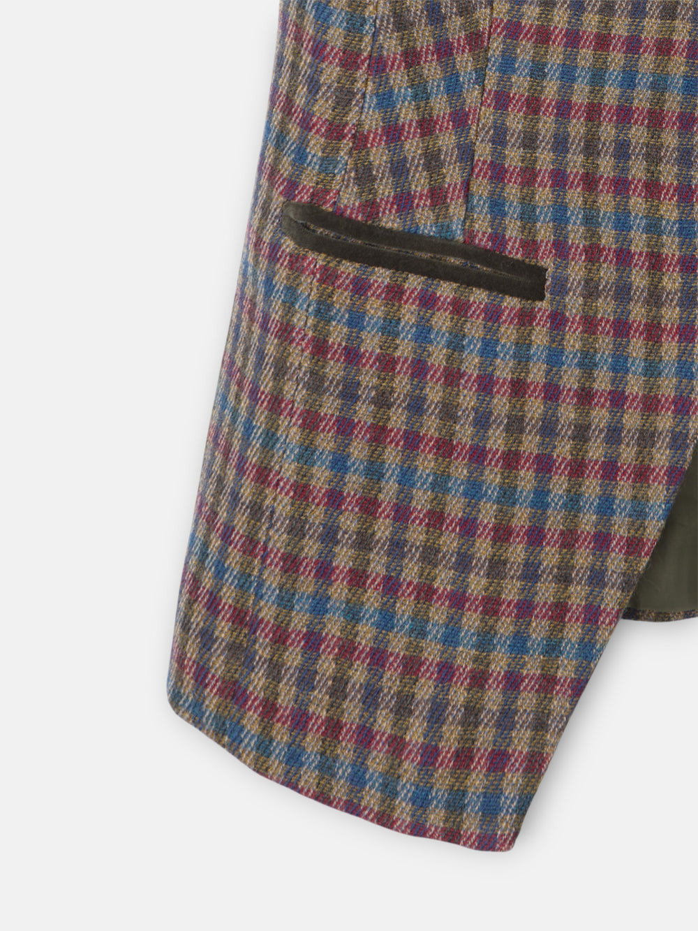 Chaleco cruzado clasico cuadros verdes