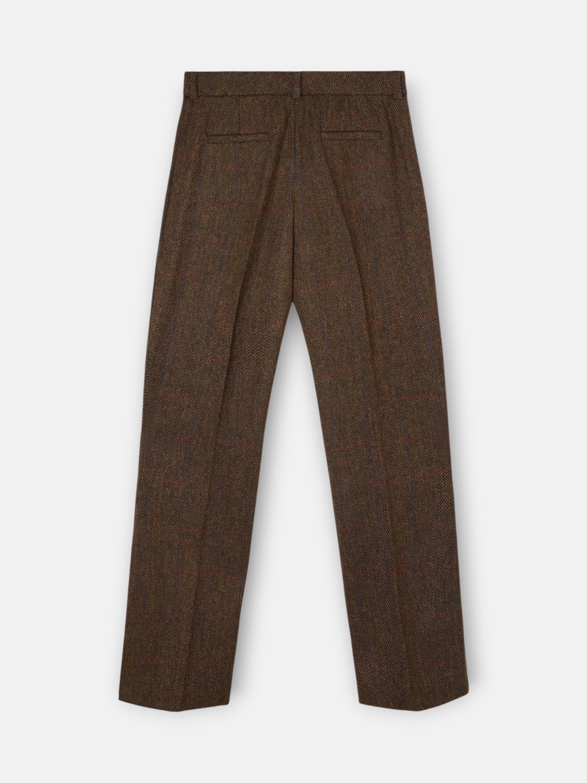 Brown herringbone dress pants