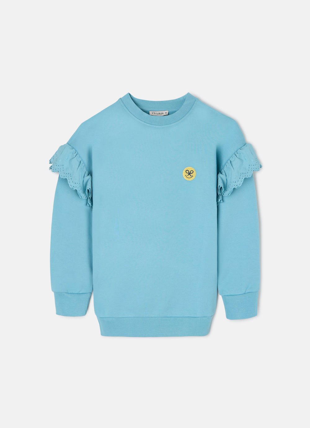 Sudadera girl detalles mangas celeste