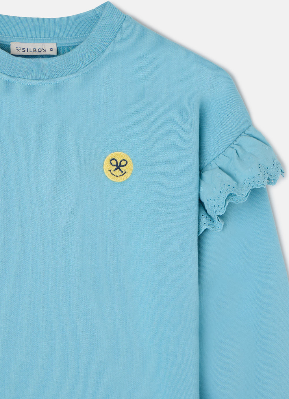 Sudadera girl detalles mangas celeste