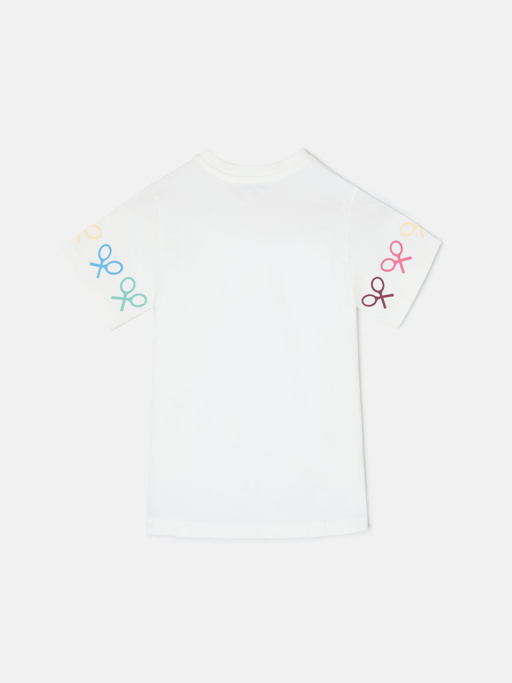 T-shirt menina raquetes multicolor branca