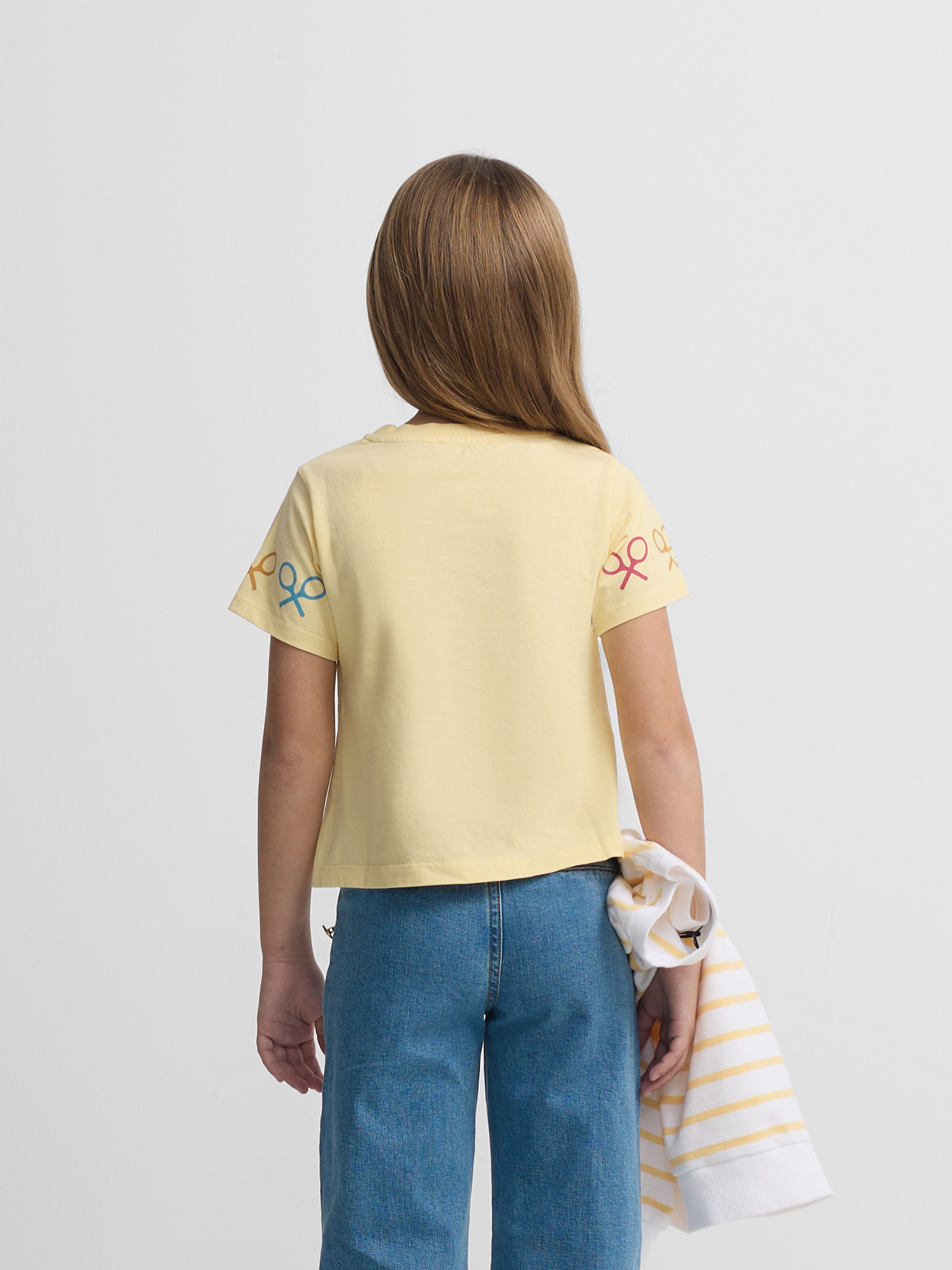 Camiseta girl raquetas multicolor amarilla