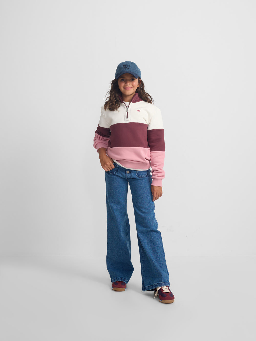 Sudadera girl tricolor rosa y blanca