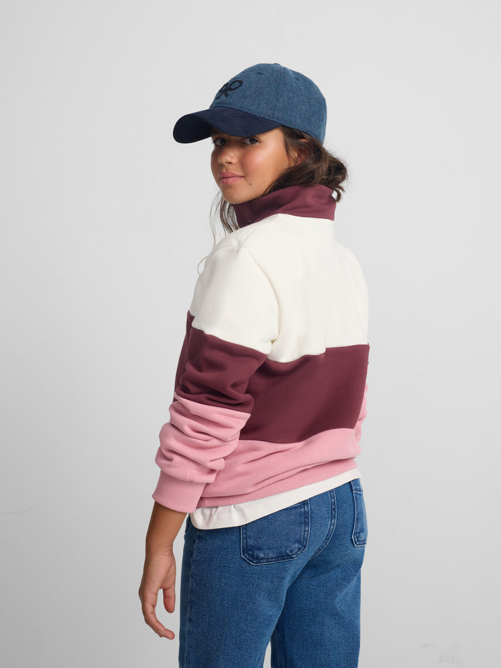 Sudadera girl tricolor rosa y blanca