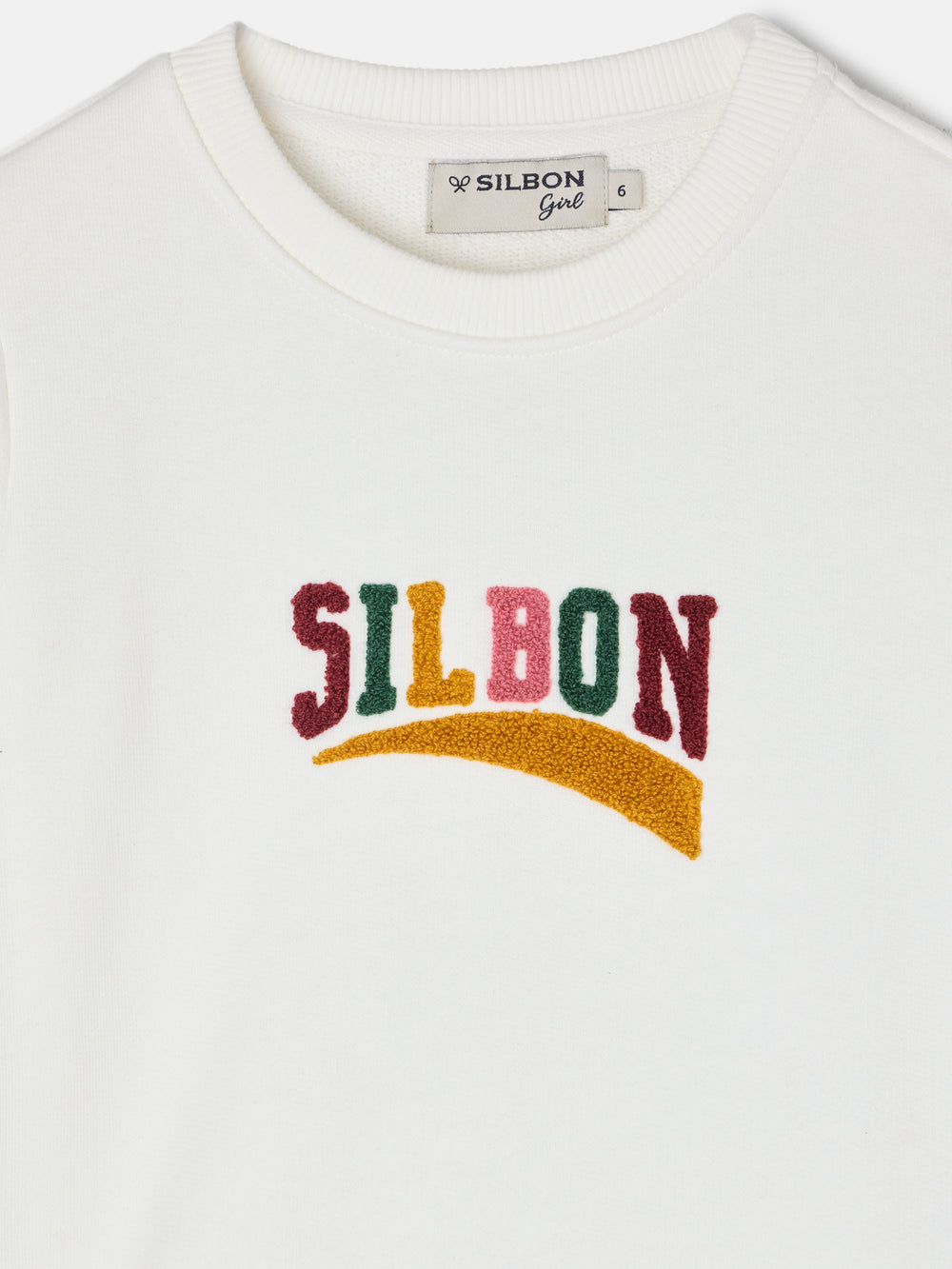 Sudadera girl letras silbon cruda