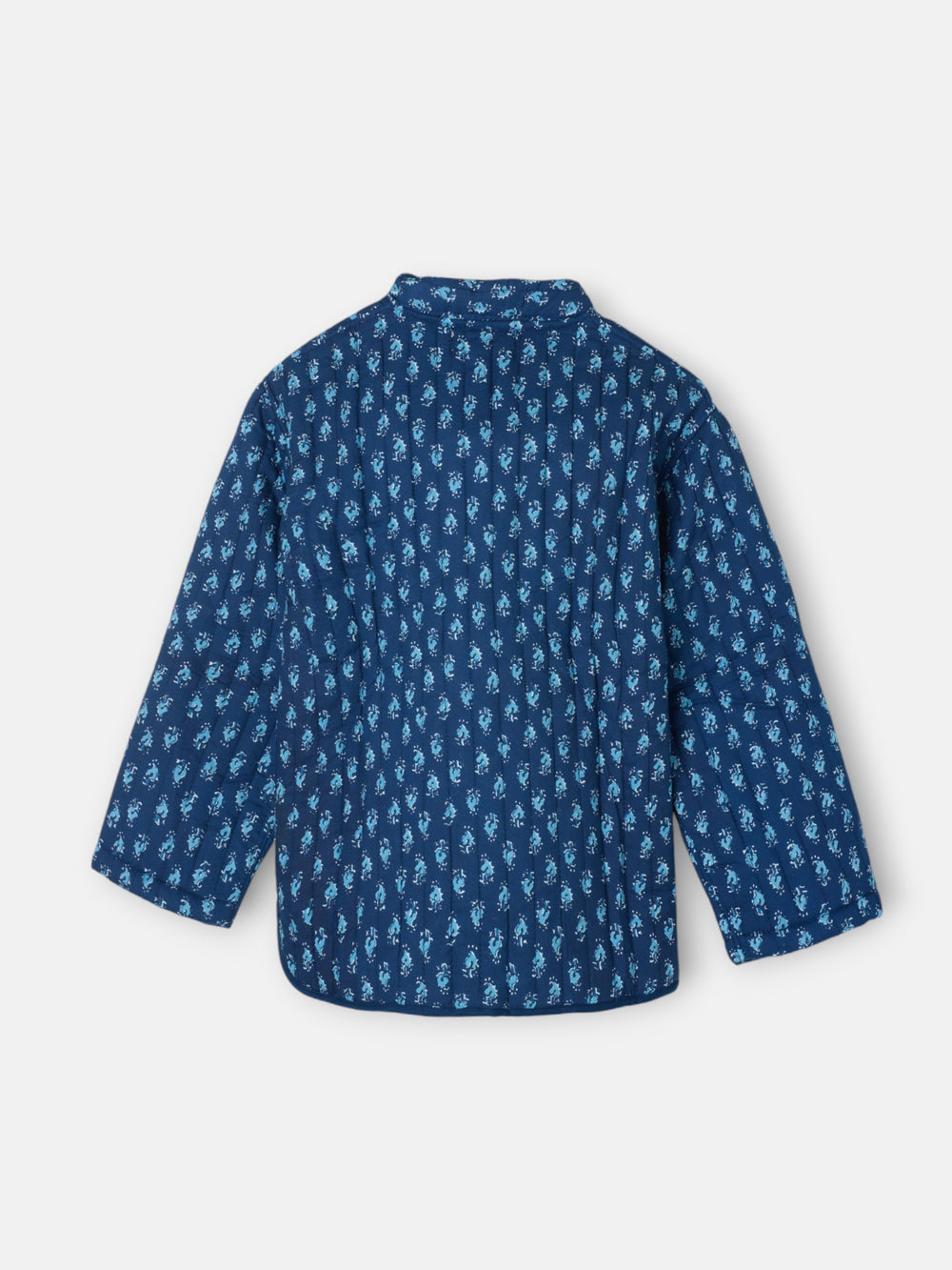 Chaqueta girl acolchada lazos estampado azul