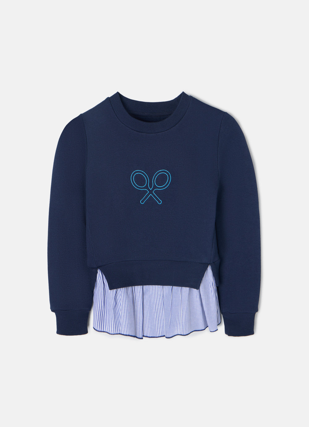 Sudadera girl combinada volante marino
