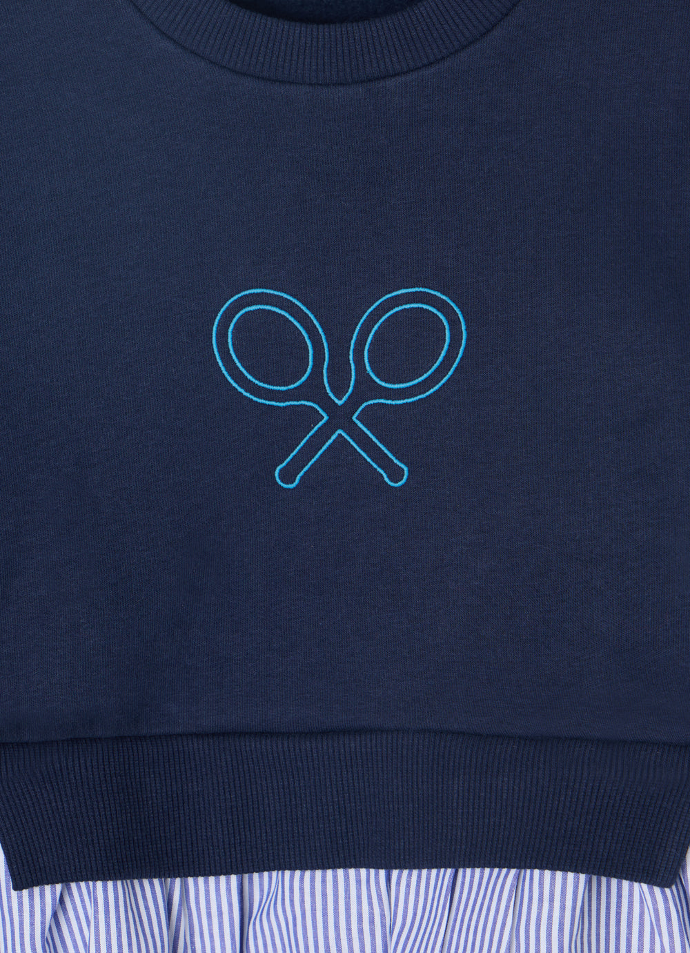 Sudadera girl combinada volante marino