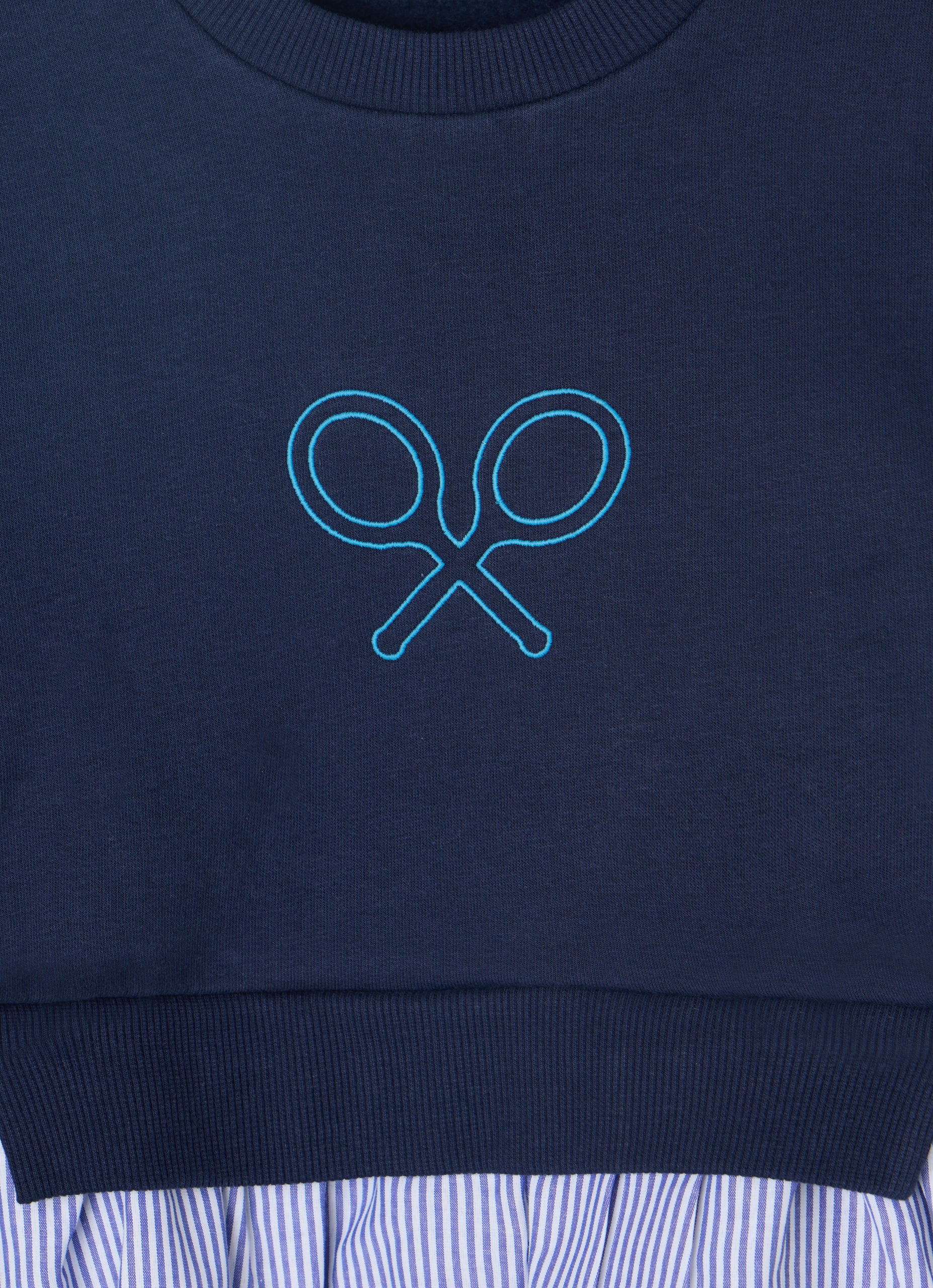 Sudadera girl combinada volante marino