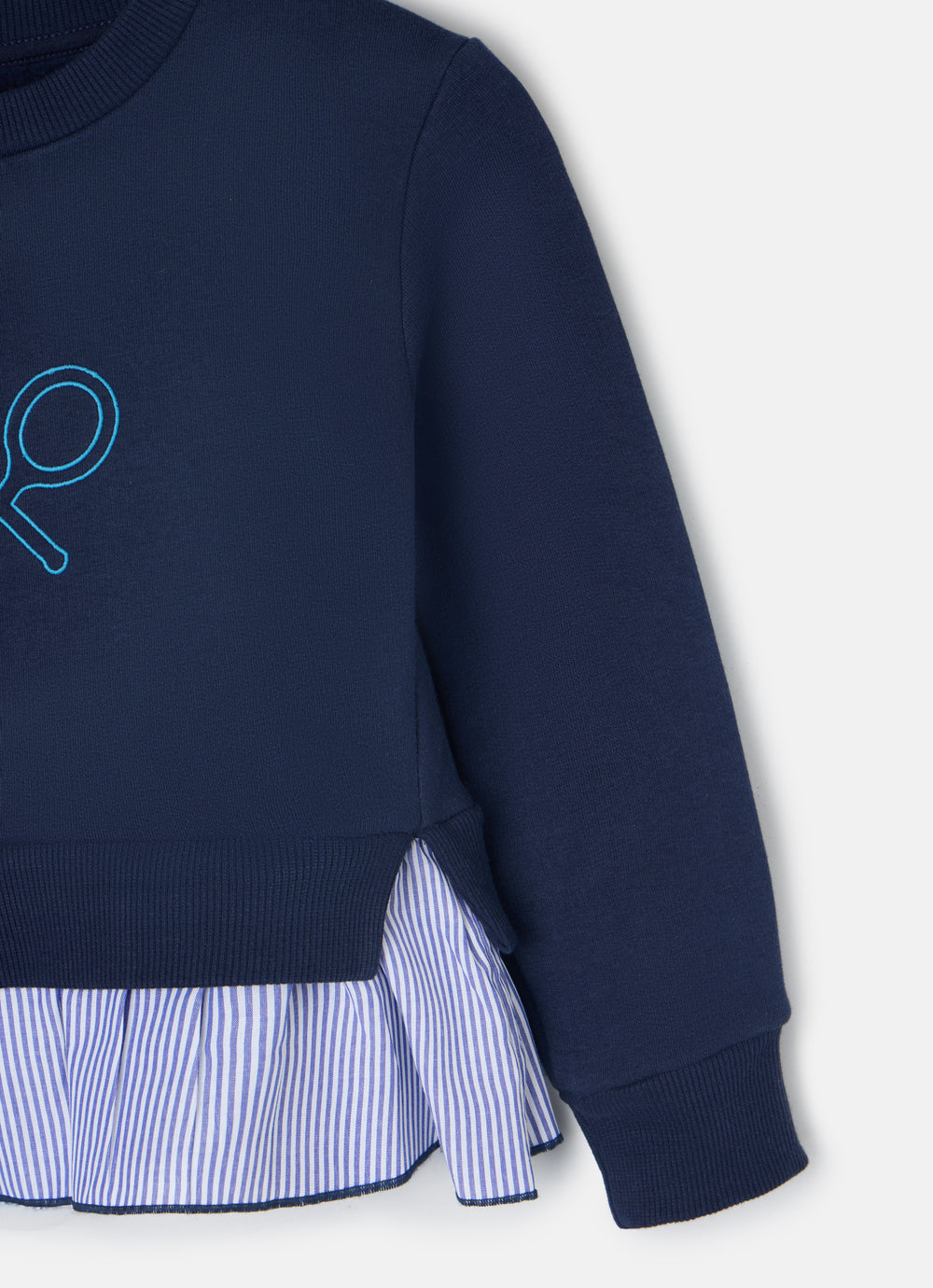 Sudadera girl combinada volante marino