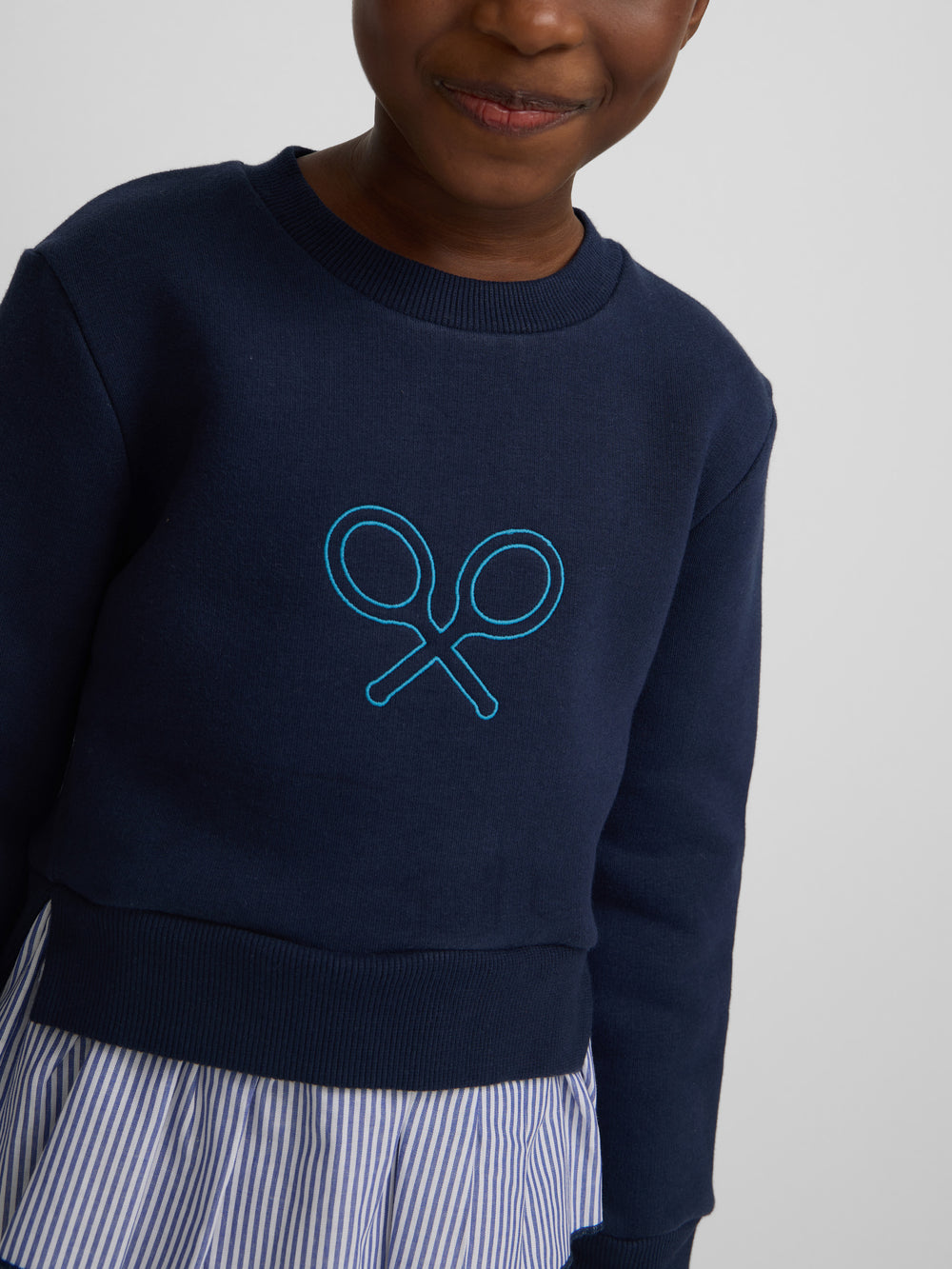 Sudadera girl combinada volante marino