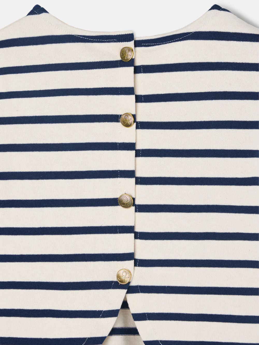 Camiseta girl manga larga volante rayas marino