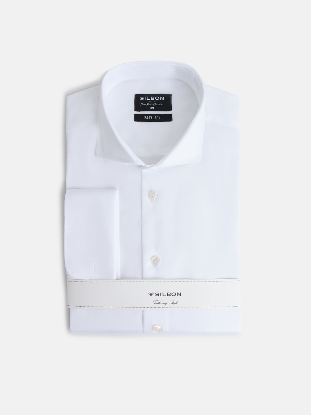 Camisa vestir easy iron puño doble blanca