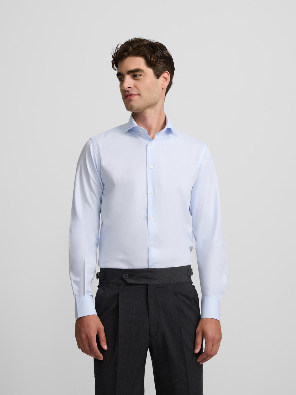 Camisa vestir estructura celeste clara